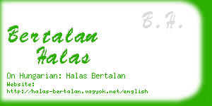 bertalan halas business card